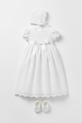 Ensemble baptême robe bonnet chaussons