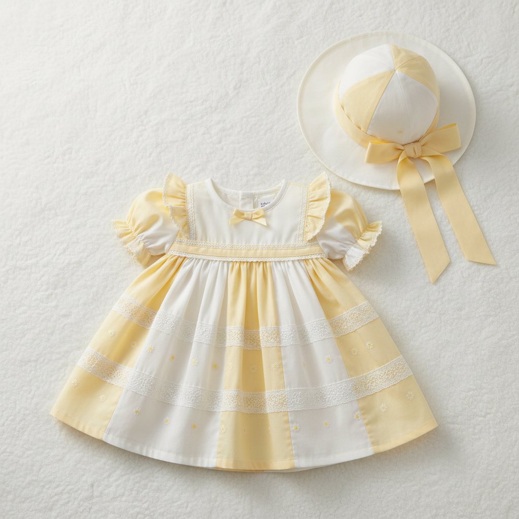 Ensemble robe chapeau - Jaune