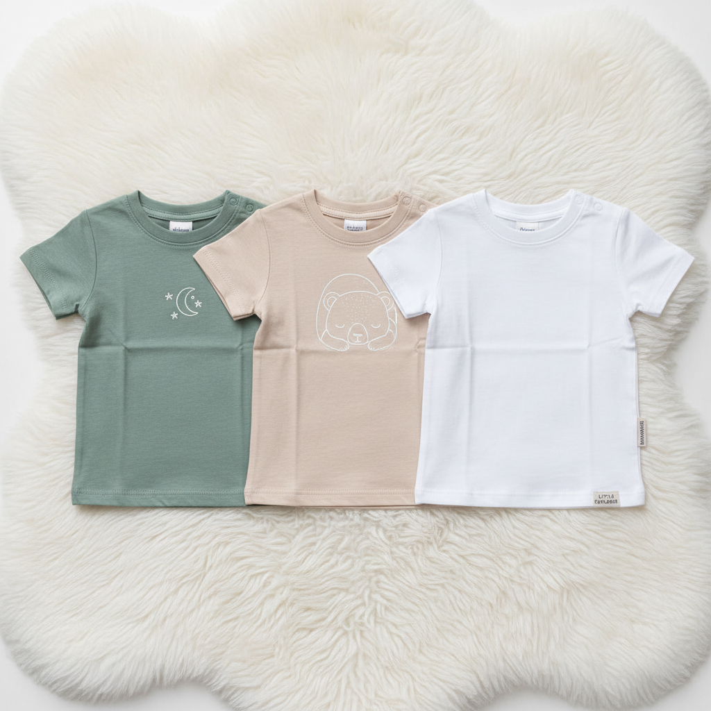 Lot t-shirts bébé garçon - Vert sauge
