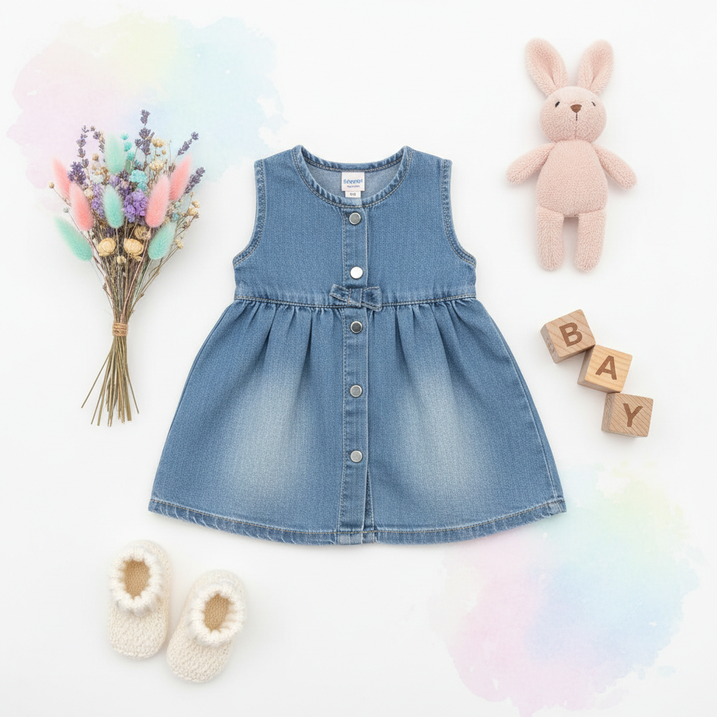Robe en jean bébé - Bleu classique