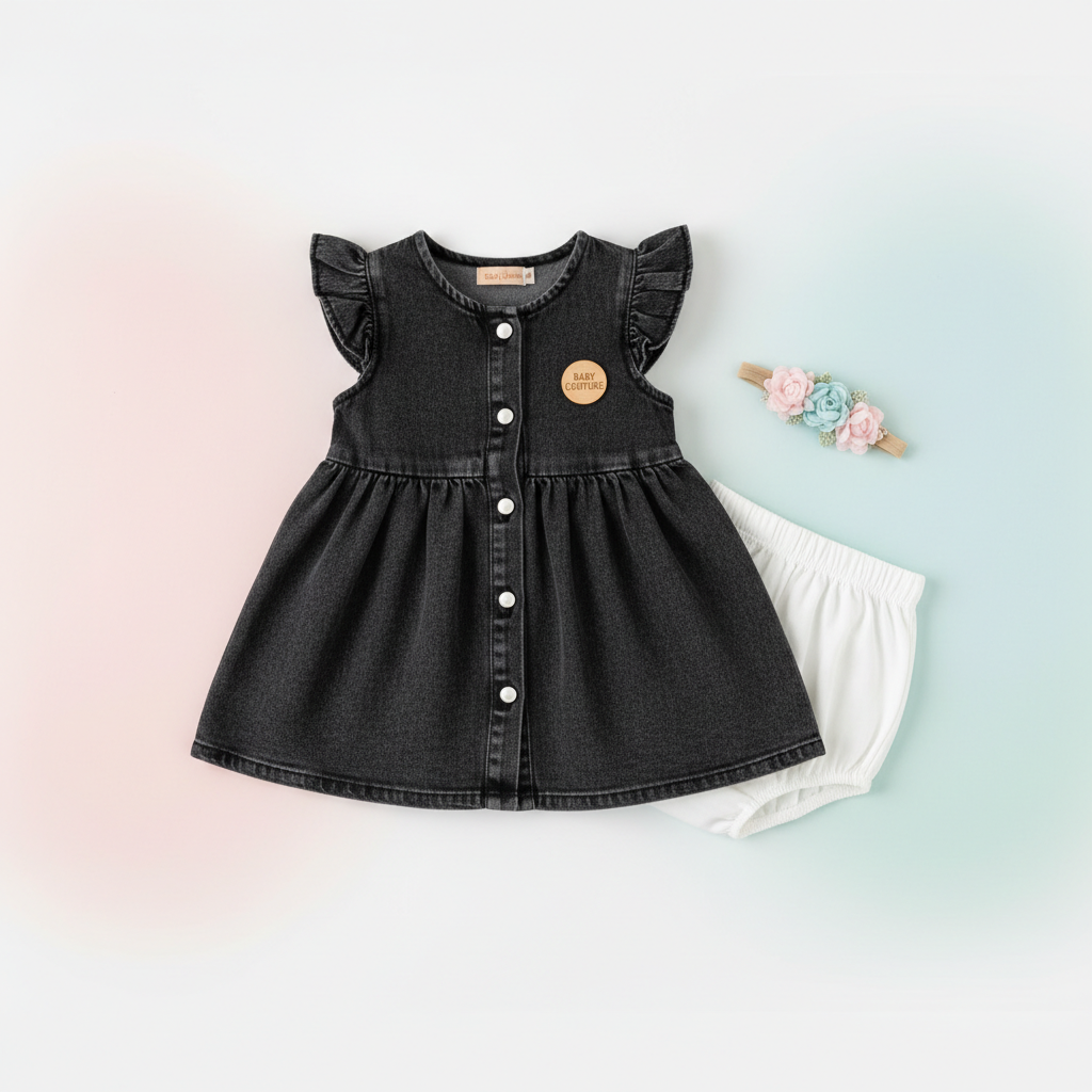 Robe en jean bébé - Noir